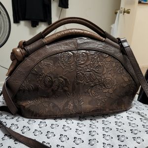 Rose. Inlay  leather purse